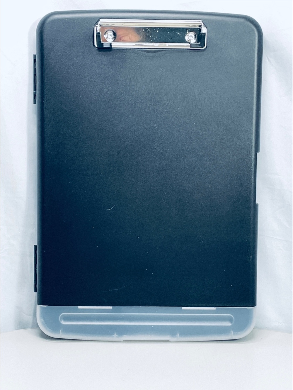 Black Plastic Clipboard Storage Case with Clip and Document Holder
